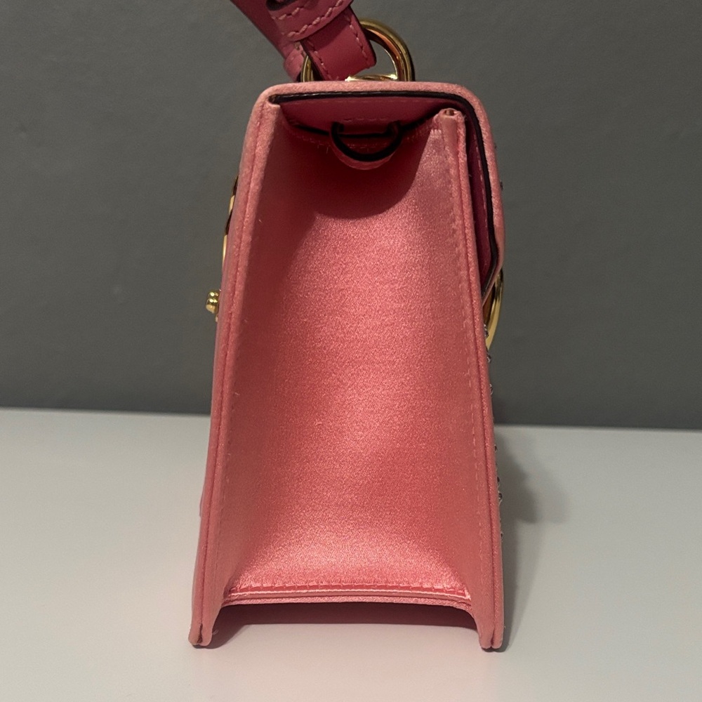 Gucci pink Satin Crystal Mini Sylvie Top Handle Bag - Picture 3 of 8